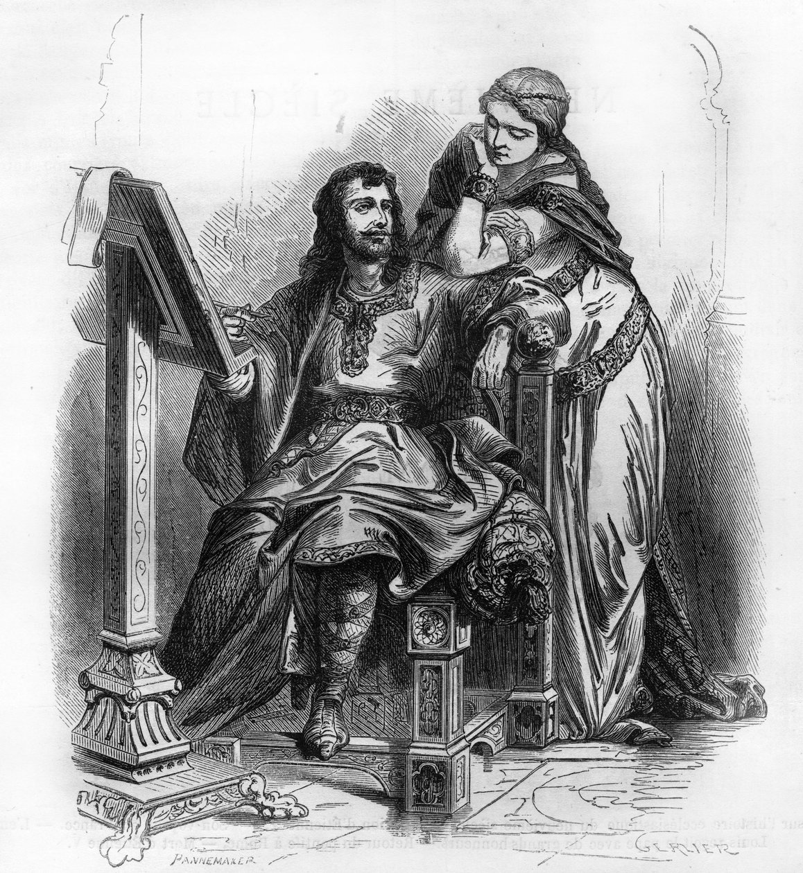 Eginhard, historien de la période carolingienne avec Emma, sa femme - Unknown artist