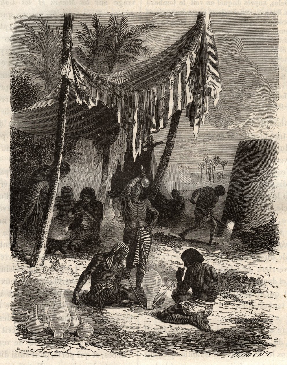 Verre égyptien - Une verrerie chez les Égyptiens - gravure dans 
