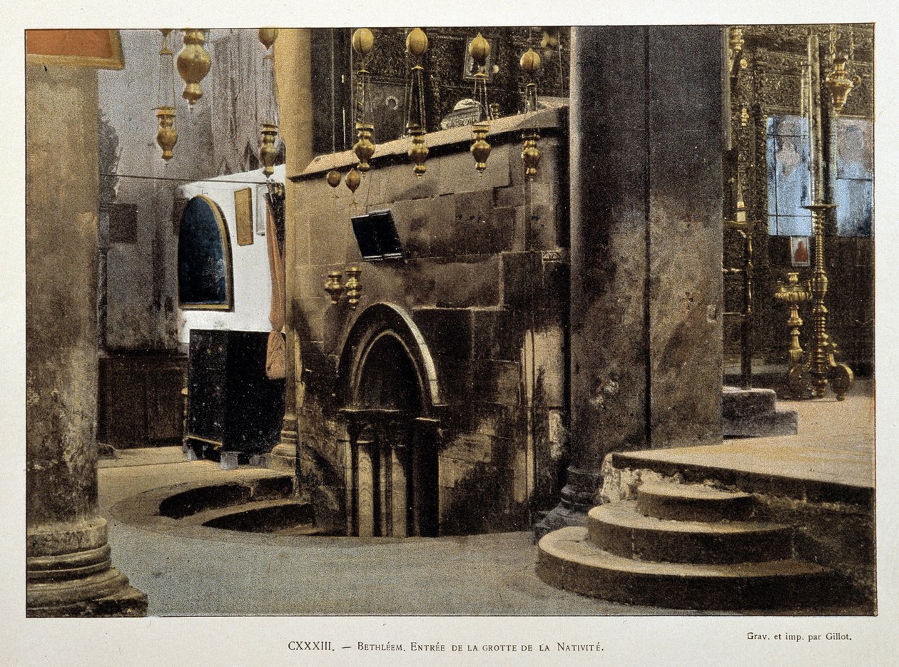 Entrée de la grotte de la nativité à Bethléem, fin 19ème siècle - Unknown artist