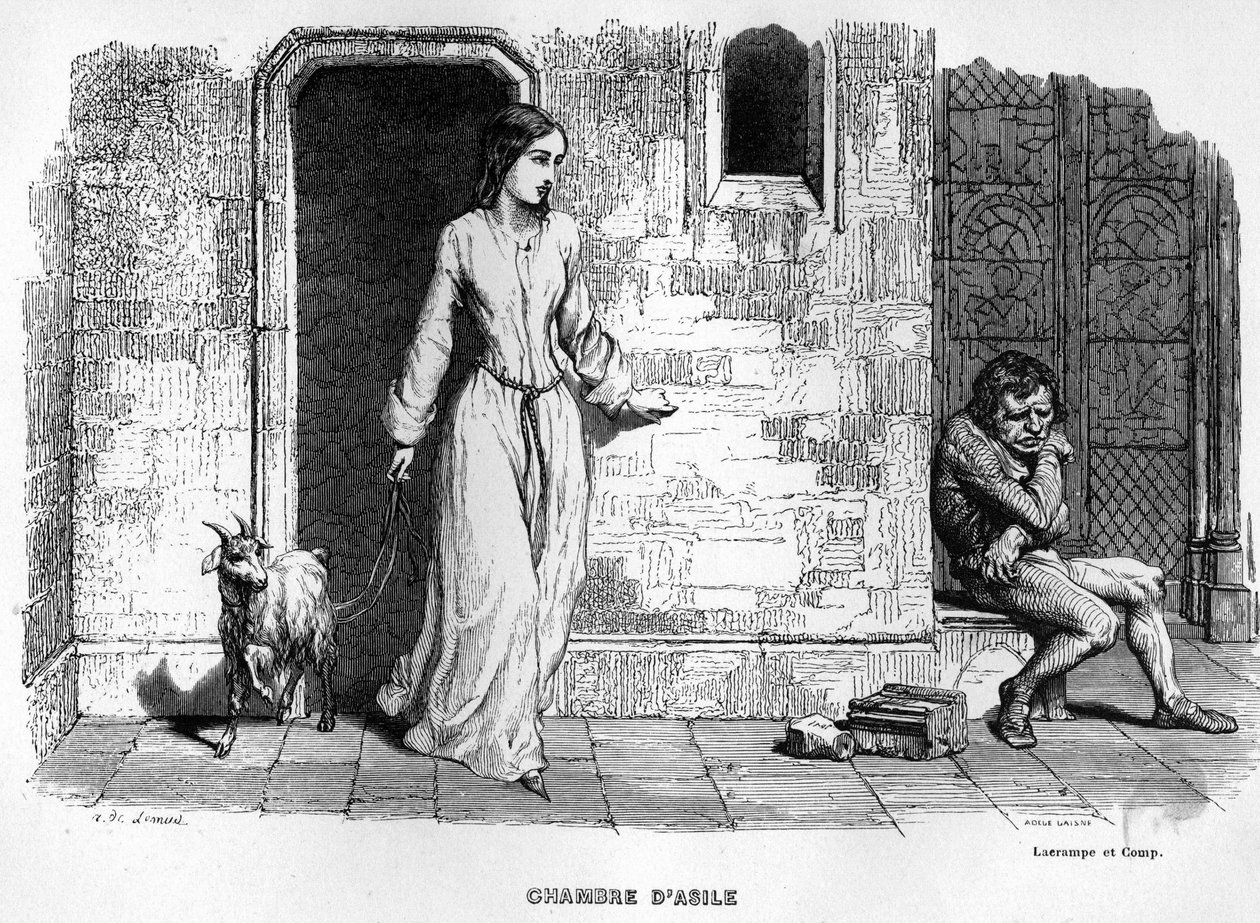 Esmeralda rencontre Quasimodo - dans Notre-Dame de Paris - Unknown artist