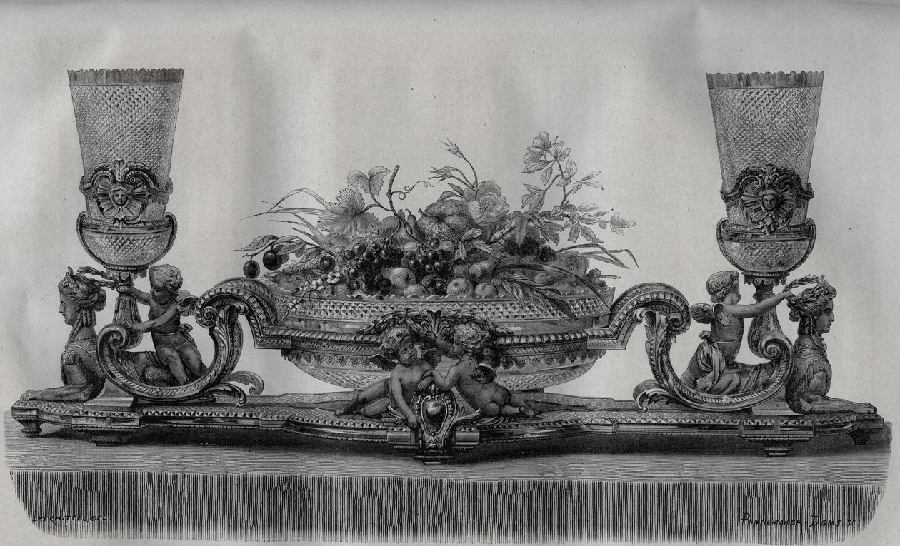 Surtout en cristal de la manufacture de Baccarat - gravure dans 