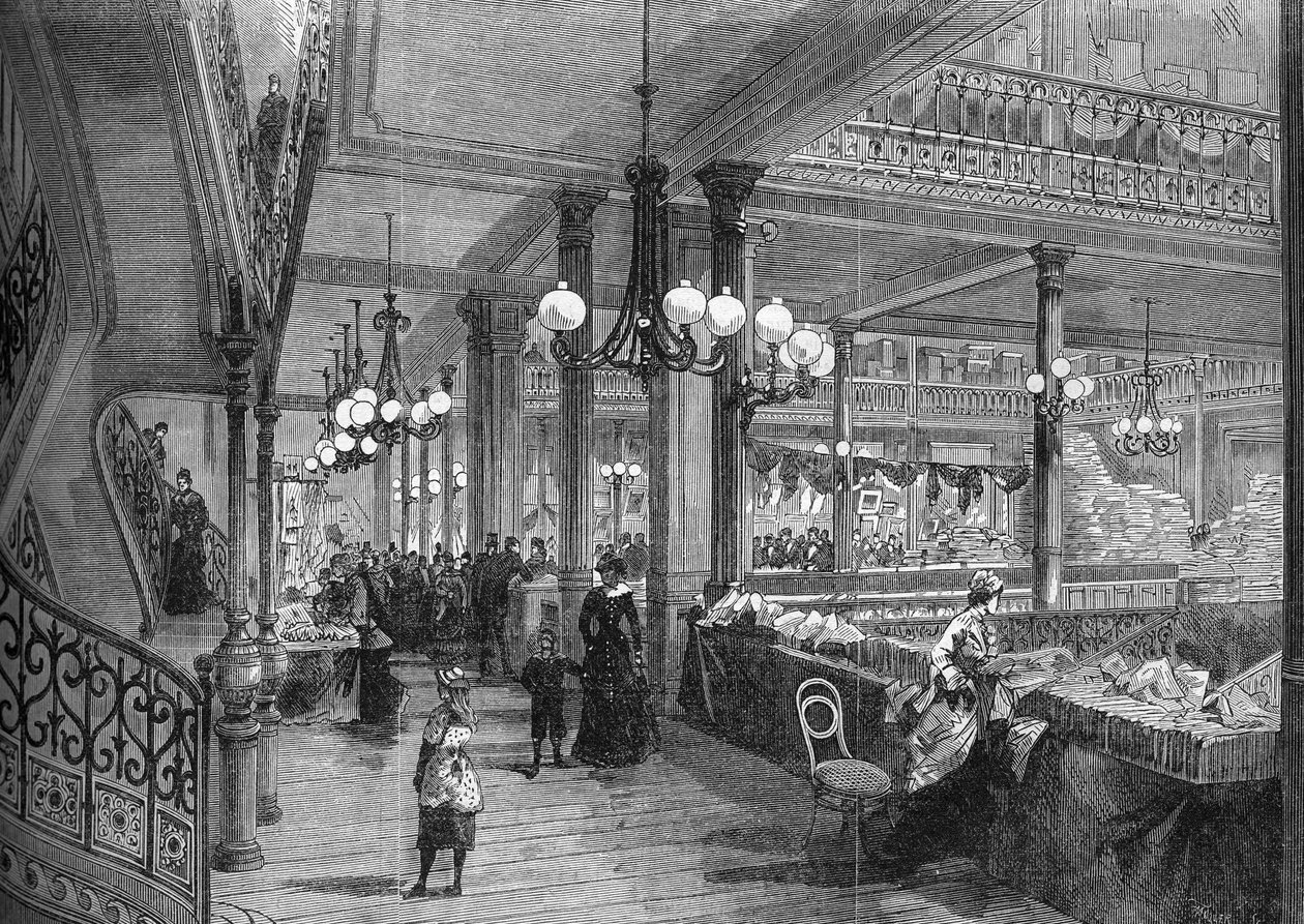 Extensions des magasins « Bon Marché » : nouvelle galerie menant au Buffet. Paris 1880. - Unknown artist