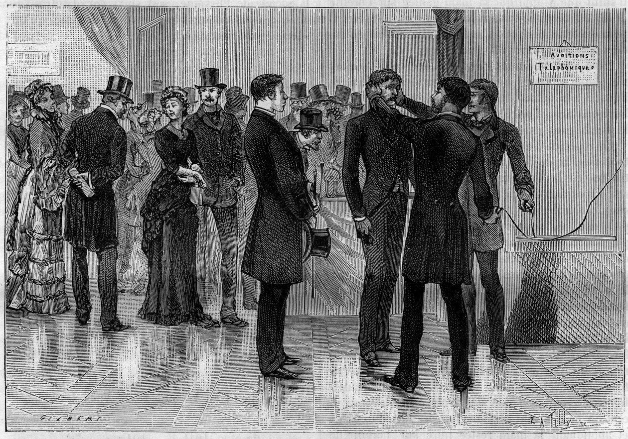 Expérience de transmissions téléphoniques sans récepteurs réalisée à la « Société de Physique » à Paris, le 16 avril - Unknown artist