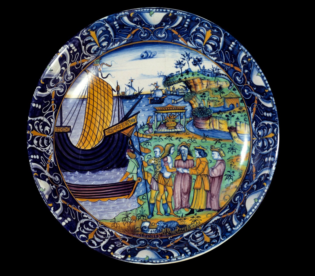 Plat en faïence représentant l