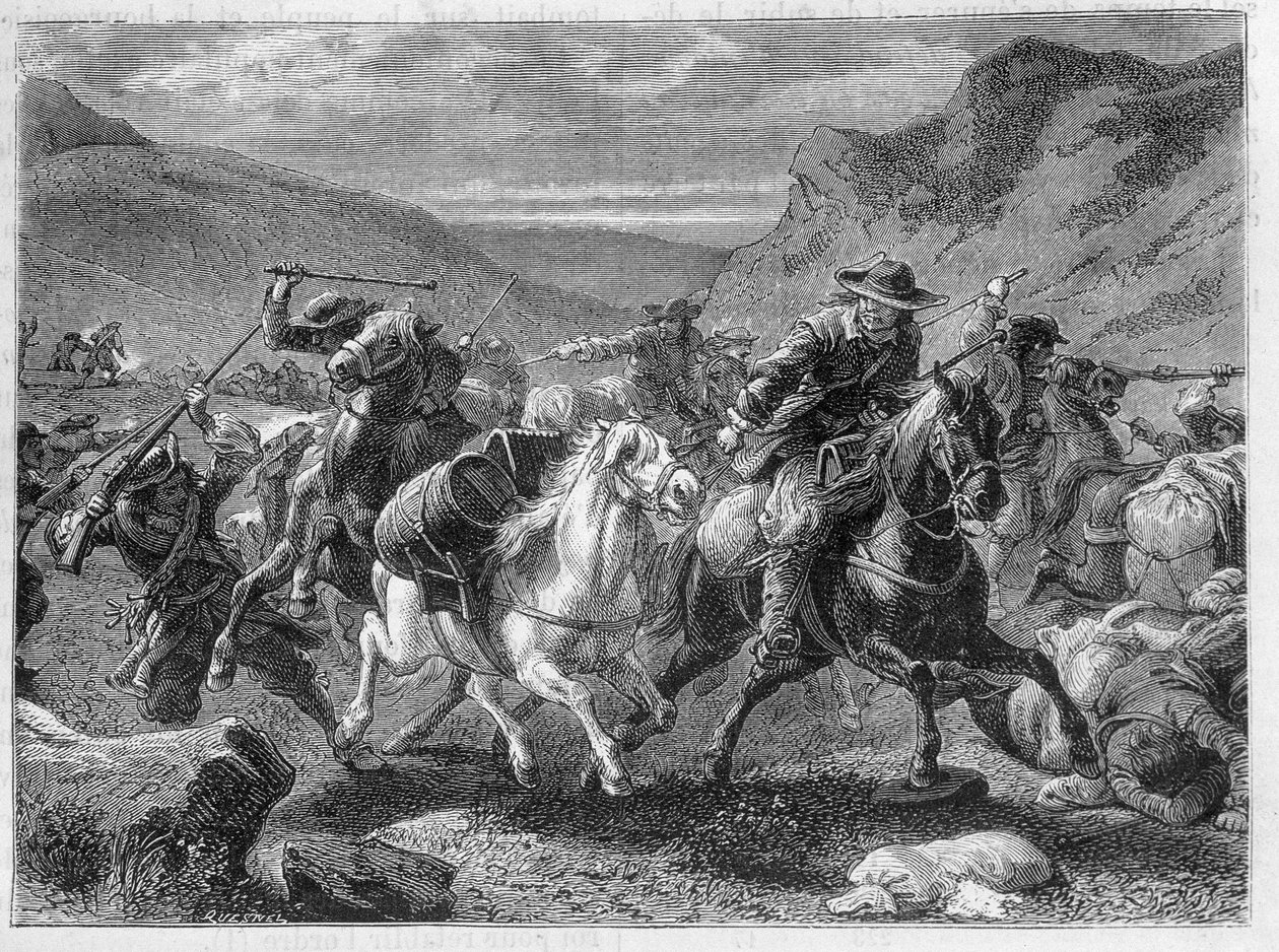 Faux sauniers attaqués dans une embuscade par les soldats du roi - dans « Les merveilles de l