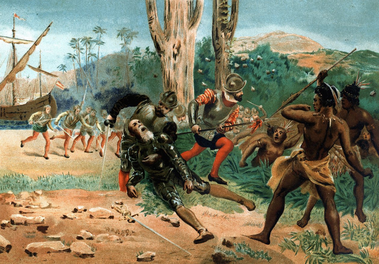 Fernand de Magellan (vers 1480-1521), navigateur portugais, tué sur l