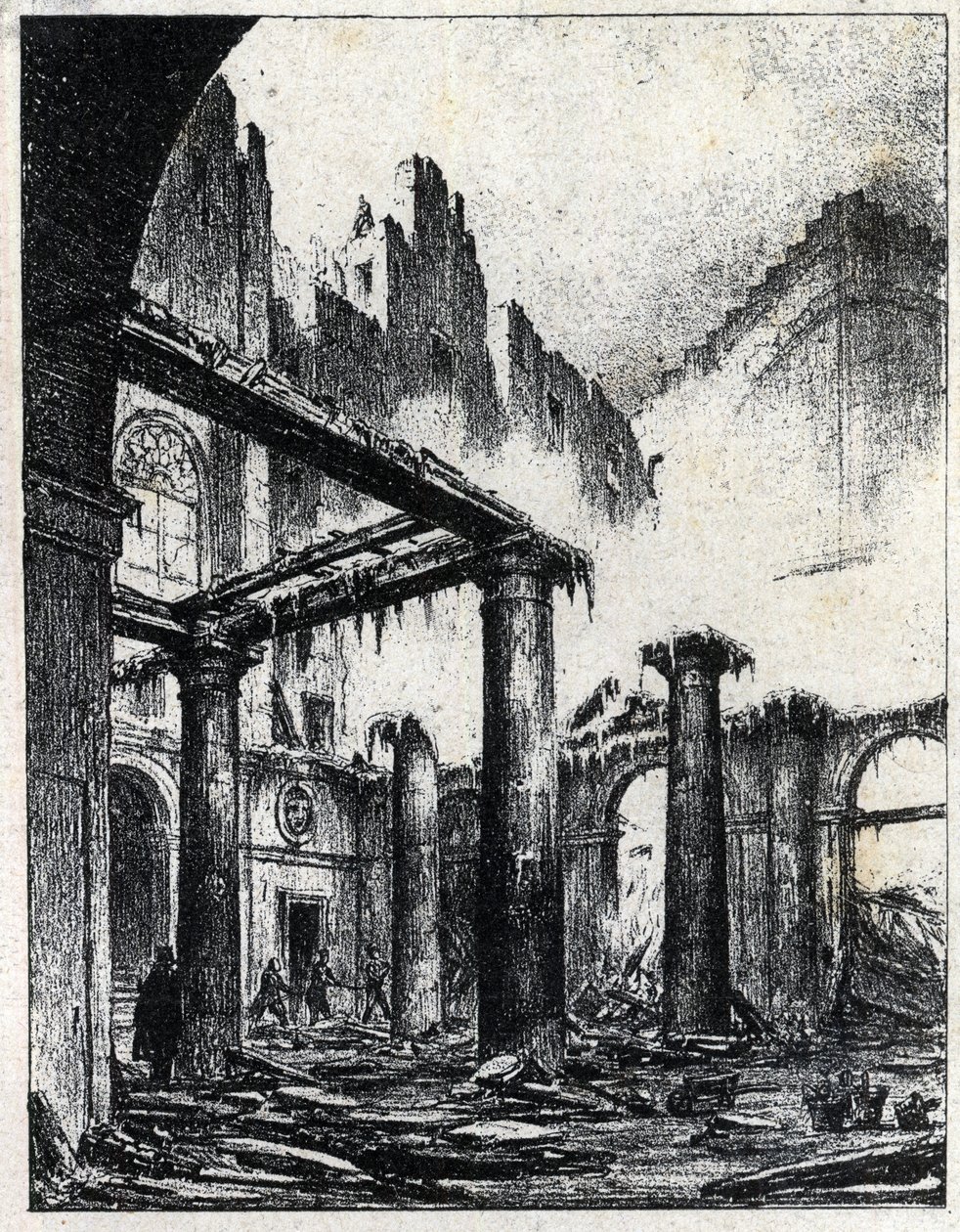 Incendie du Théâtre Italien à Paris en 1838 - Unknown artist