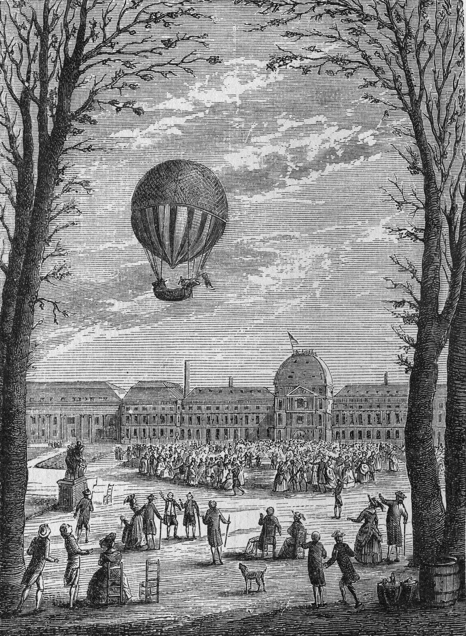 Premier voyage aérien en aérostat à gaz hydrogène par Charles et Robert, le 1er décembre - Unknown artist
