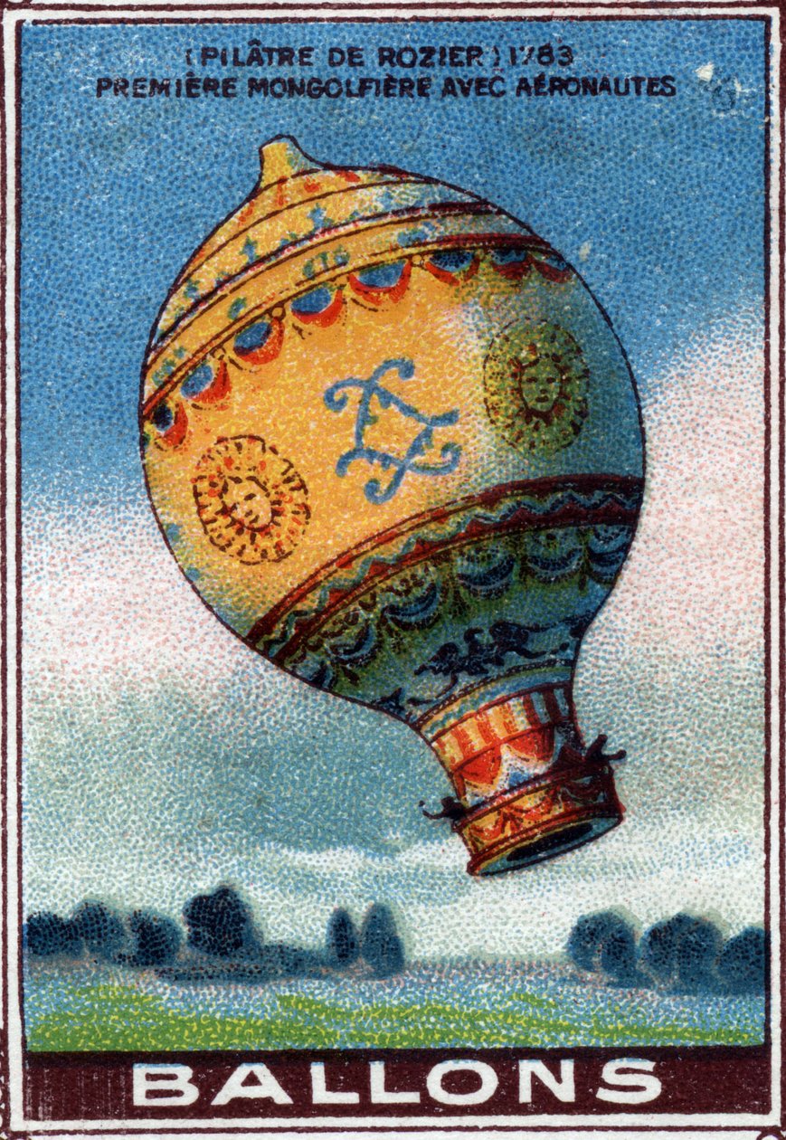 Premier vol en ballon avec un aéronaute - Unknown Artist