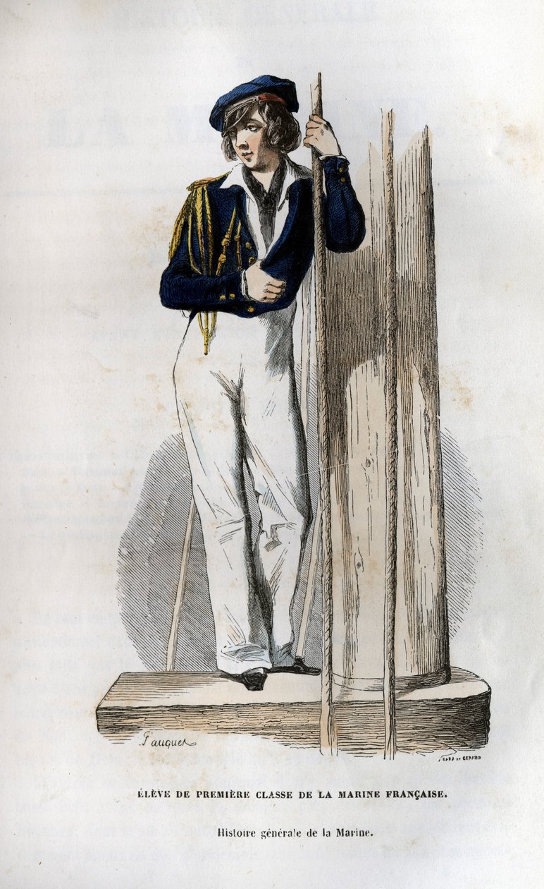 Élève de première classe de la marine française. Dans "Histoire générale de la marine" sous la direction de M. Van Tenac - Unknown artist