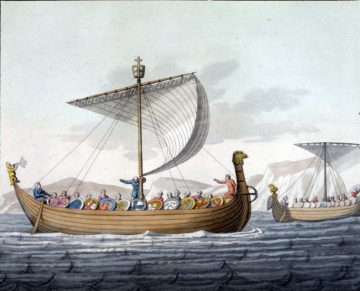 Flotte de Guillaume Ier le Conquérant (1027 - 1087) en route pour l