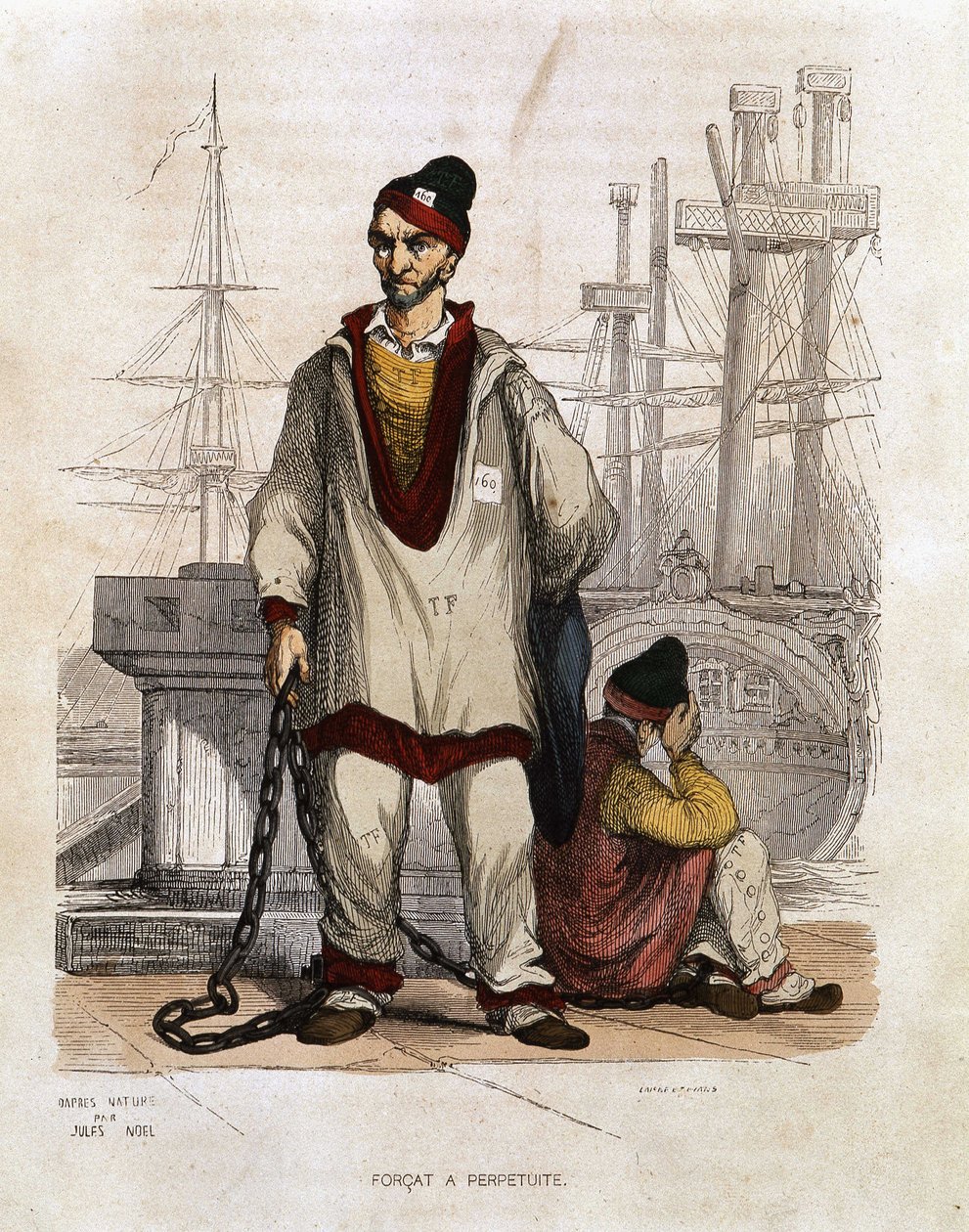 Forçat à perpétuité - dans "Les Bagnes: histoire, types, mœurs, mystère" par Maurice Alhoy, éd. Gustave Havard, Paris - Unknown artist