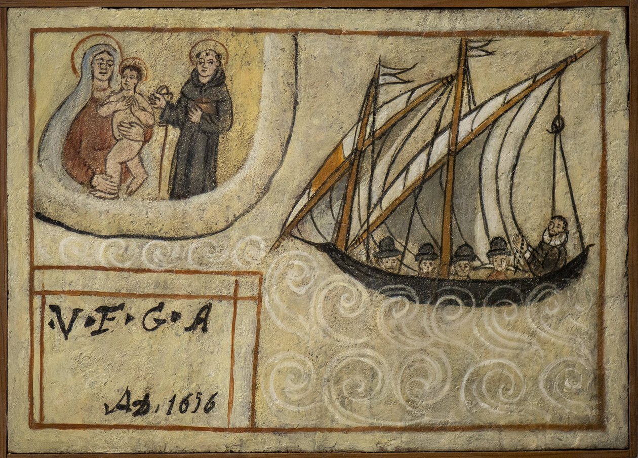 Ancien ex-voto marin, offrande populaire en gage de dévotion et de gratitude du marin survivant aux dangers de la mer venant de l