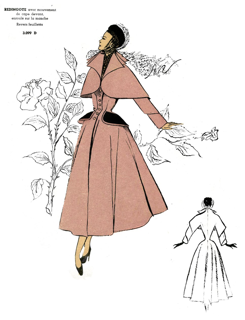 Mode française, conception du manteau Redingote. - Unknown artist