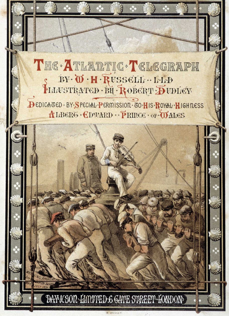 Frontispice du livre « Le télégraphe atlantique » par W. H. Russel, c. 1860 - Unknown artist