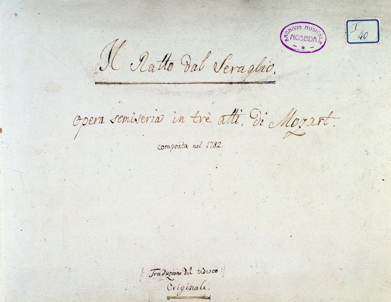 Frontispice pour Die Entführung aus dem Serail, opéra de Mozart, version Lichtenthal (1838) - Unknown artist