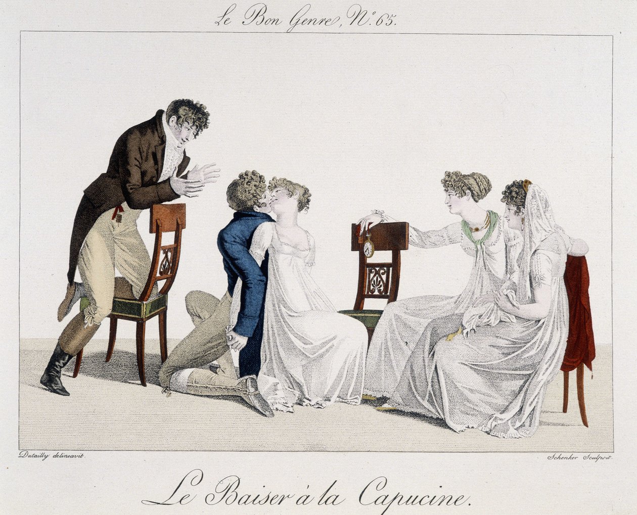 Jeu : Le Baiser Capuchine - dans "Le Bon Genre", n°65, début 19e siècle - Unknown artist