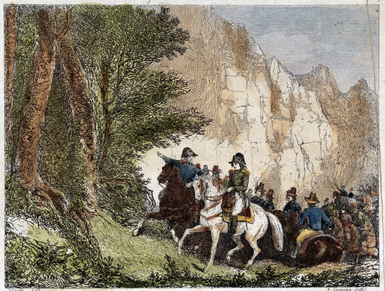 Général Bonaparte (Napoléon I) et Pascal (Pasquale) Paoli (1725-1807), patriote corse. Gravure du 19ème siècle - Unknown artist