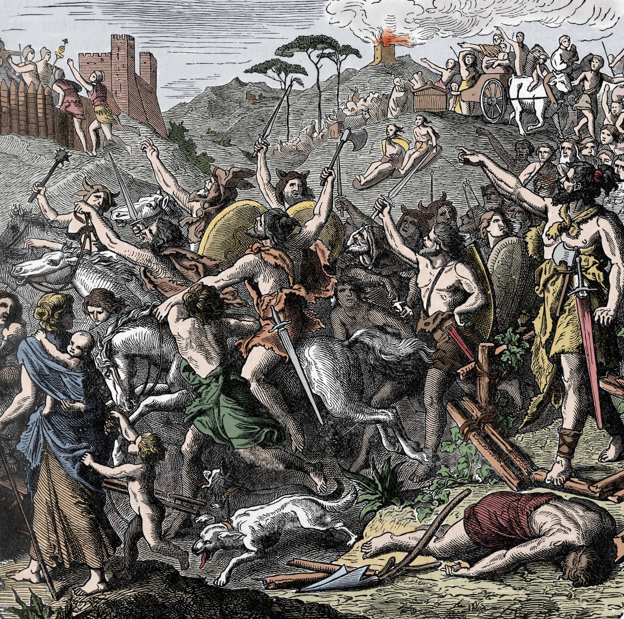 Les Vandales de Genséric en Italie - Genséric (Geiseric, vers 399-477) roi des Vandales et son armée pillent l