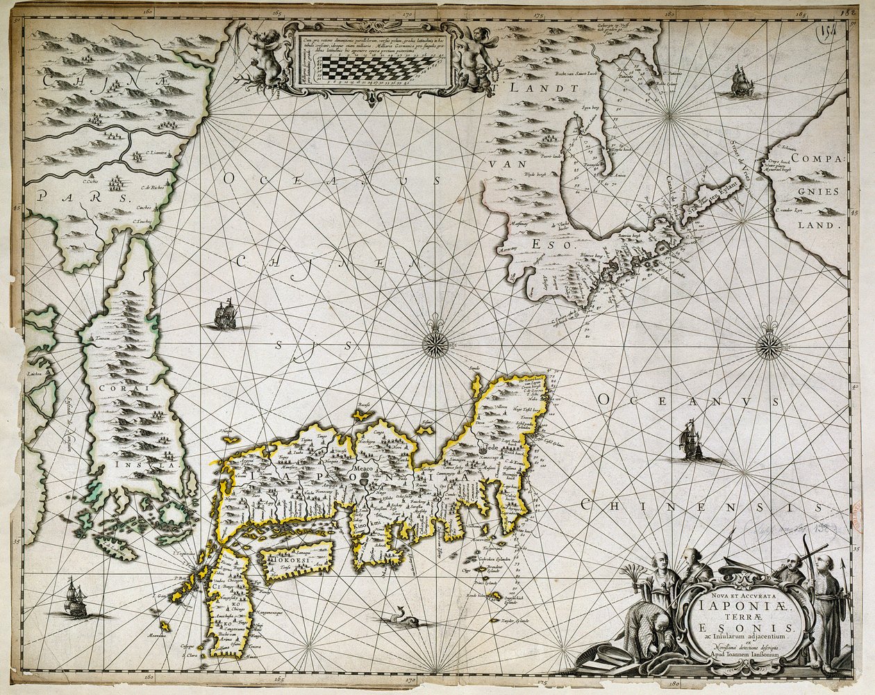 Carte géographique du Japon, de la Corée et du sud de la Chine - Unknown artist