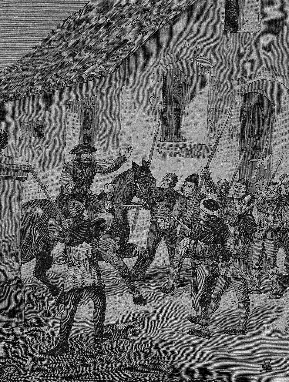 Guerre des paysans allemands (1524-1526) : Feuerbacher et les paysans mutins, Matern Feuerbacher était un chef des fermiers dans la Guerre des Paysans - Unknown artist