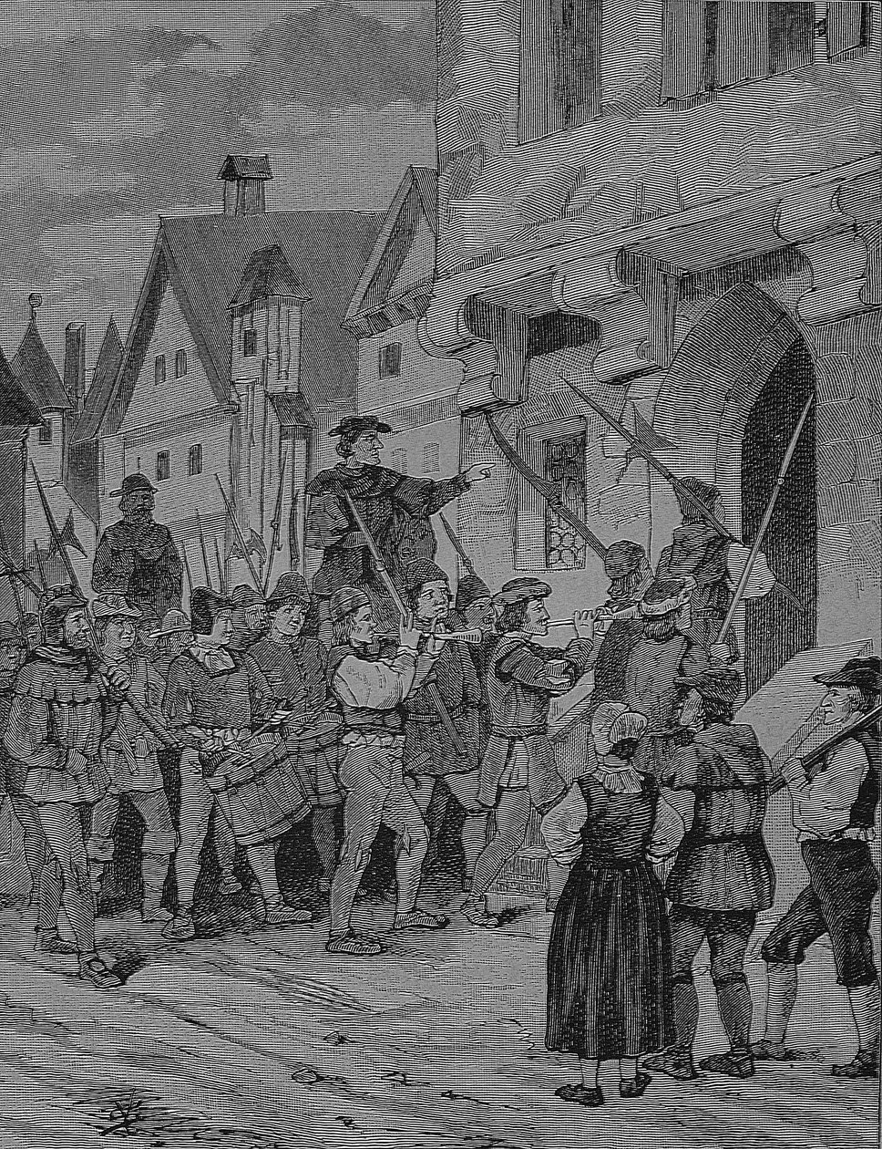 Guerre des paysans allemands (1524-1526) : Orenbach, fermiers, Rotenburg, Bavière, Allemagne - Unknown artist