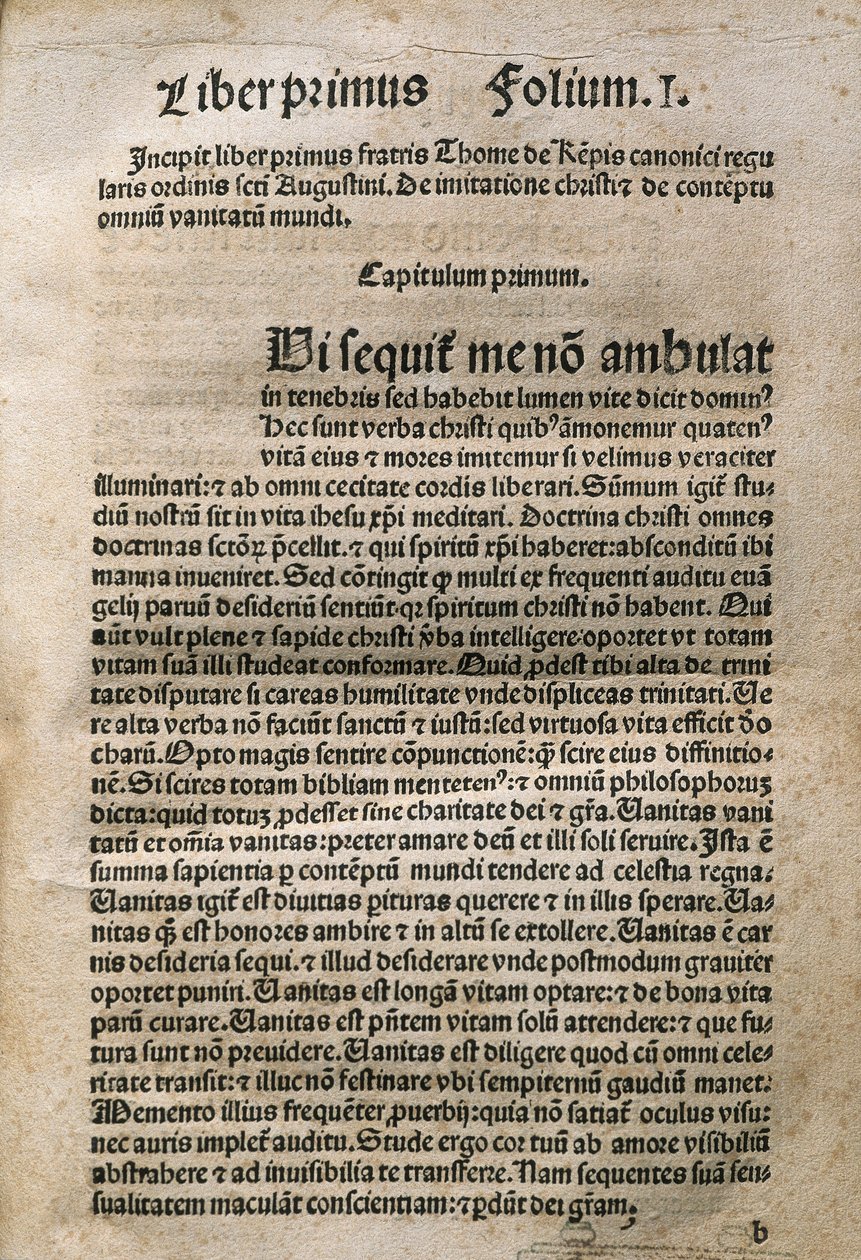 Clergé allemand et poète mystique. Dans "De Imitatione Christi" par Thomas Hemerken THOMAS A KEMPIS (1380-1471), Leyde - Unknown artist