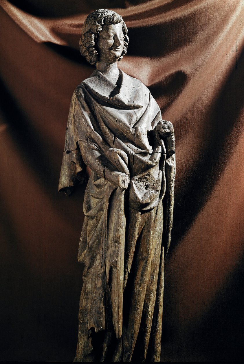 Art gothique : « Ange » Sculpture en bois. 13ème siècle Paris, Musée du Louvre - Unknown artist