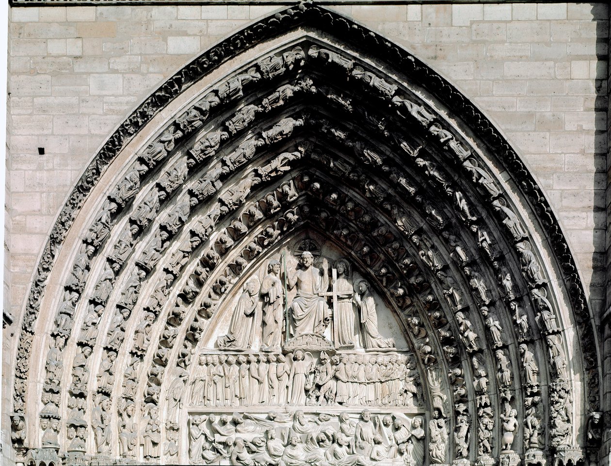 Art gothique : détail du portail central de la cathédrale Notre-Dame de Paris - Unknown artist