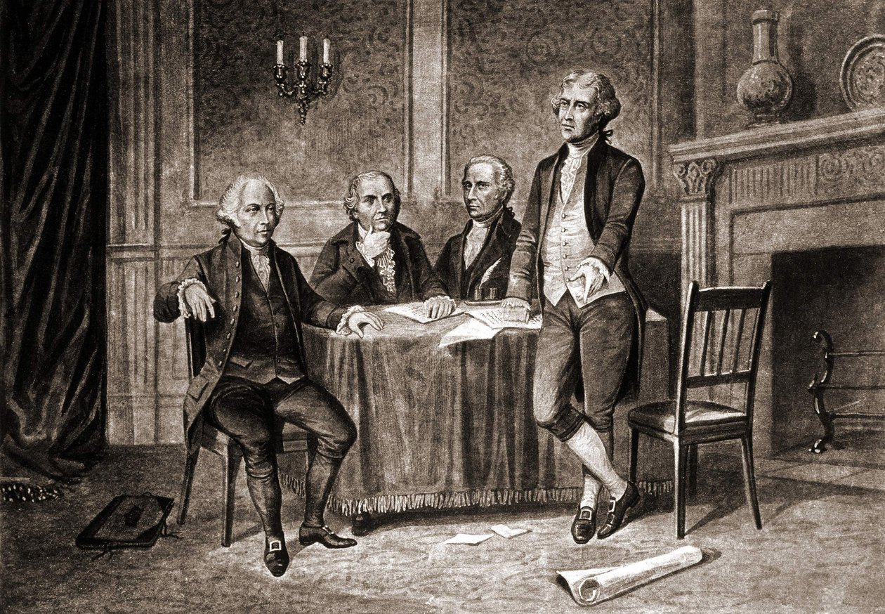 Gouverneur Morris (1752-1816), avec Adams, Hamilton et Jefferson. - Unknown artist