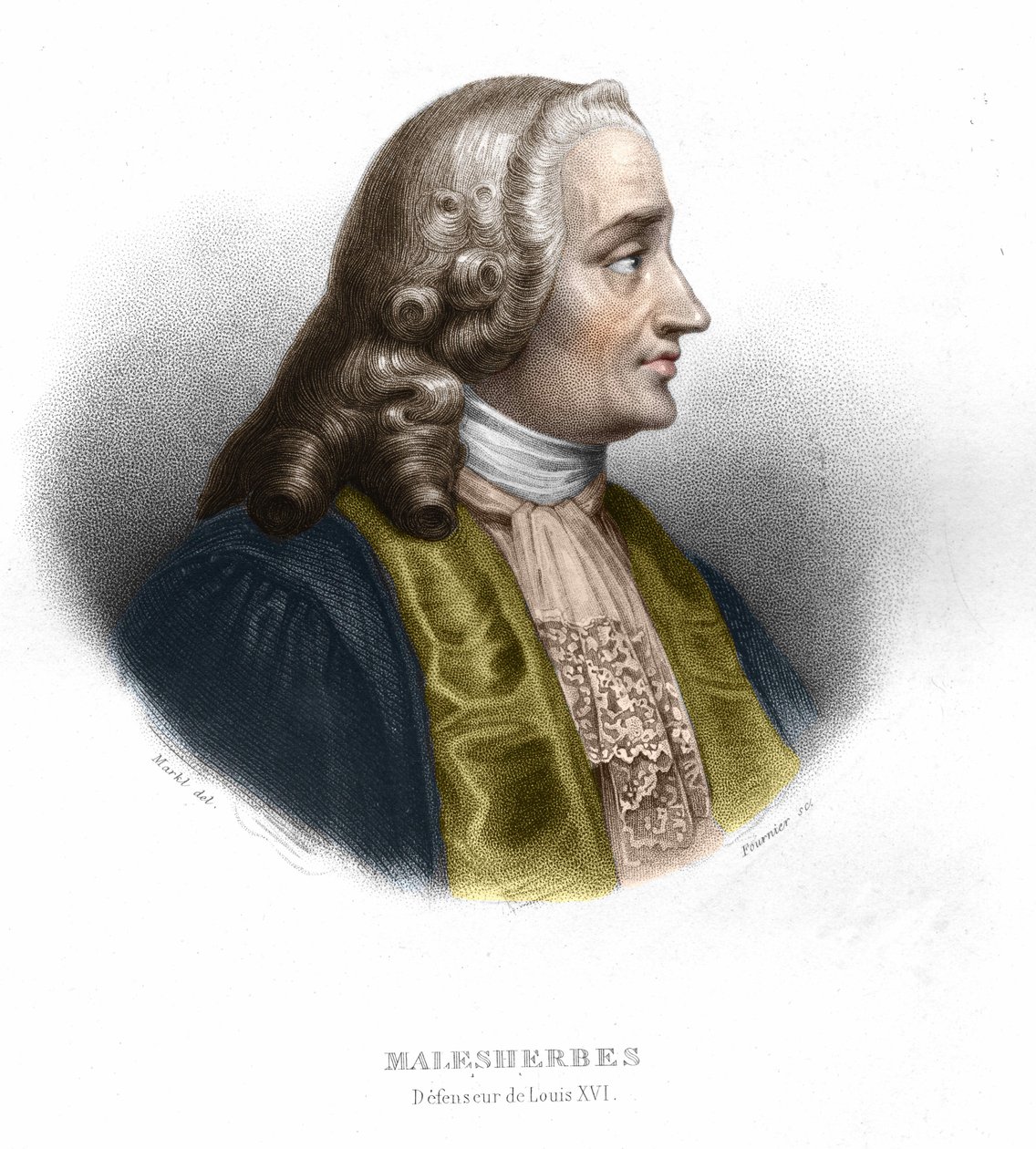Guillaume Chrétien par Lamoignon de Malesherbes (1721-1794). Politicien français. Gravure de 1852 - Unknown artist
