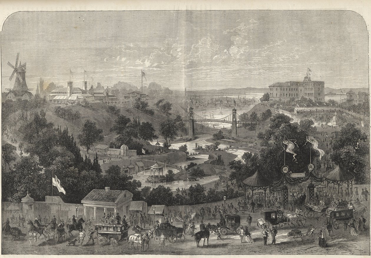 Hambourg - Allemagne - Exposition horticole 1869 - Hambourg - le parc de l