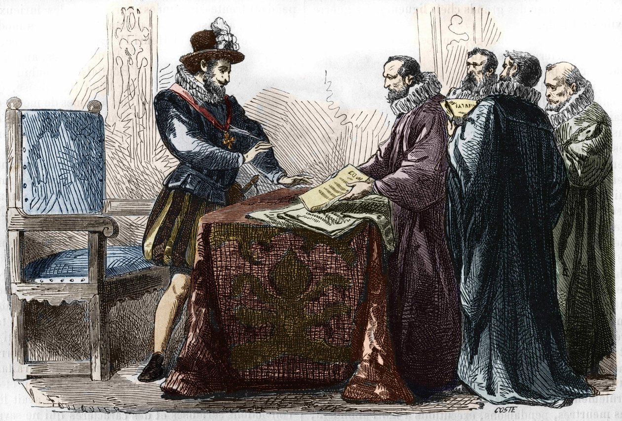 Henri IV (1553 - 1610) signant l