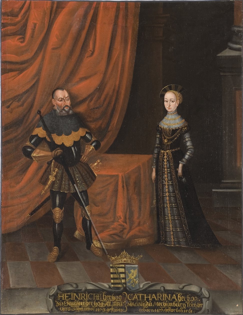Portrait de Henri IV de Saxe, dit le Pieux et Catherine de Mecklembourg - Unknown artist