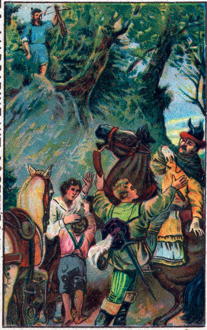 Histoire de Guillaume Tell : la mort de Gessler. Chromolithographie de la fin du XIXe siècle. - Unknown artist