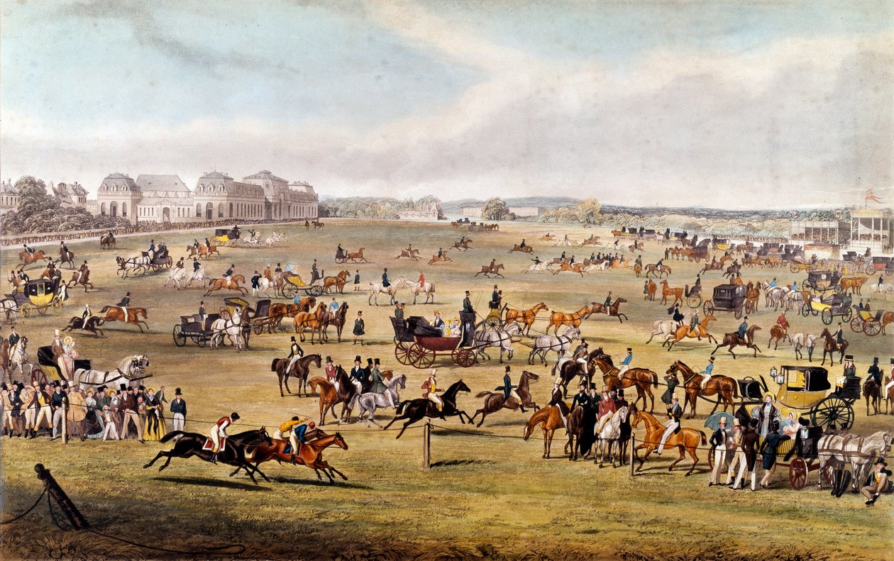 Course de chevaux à Chantilly sous le patronage du duc d