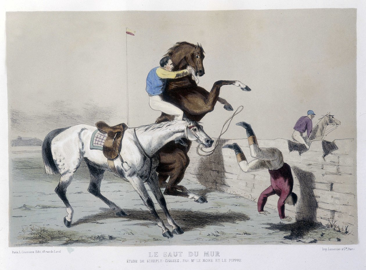 Équitation : Le saut du mur, Steeple - dans « Le Centaure » - Unknown artist