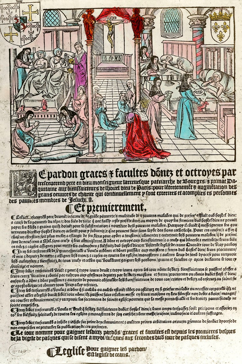 Hôpital au 16e siècle : Lettre d