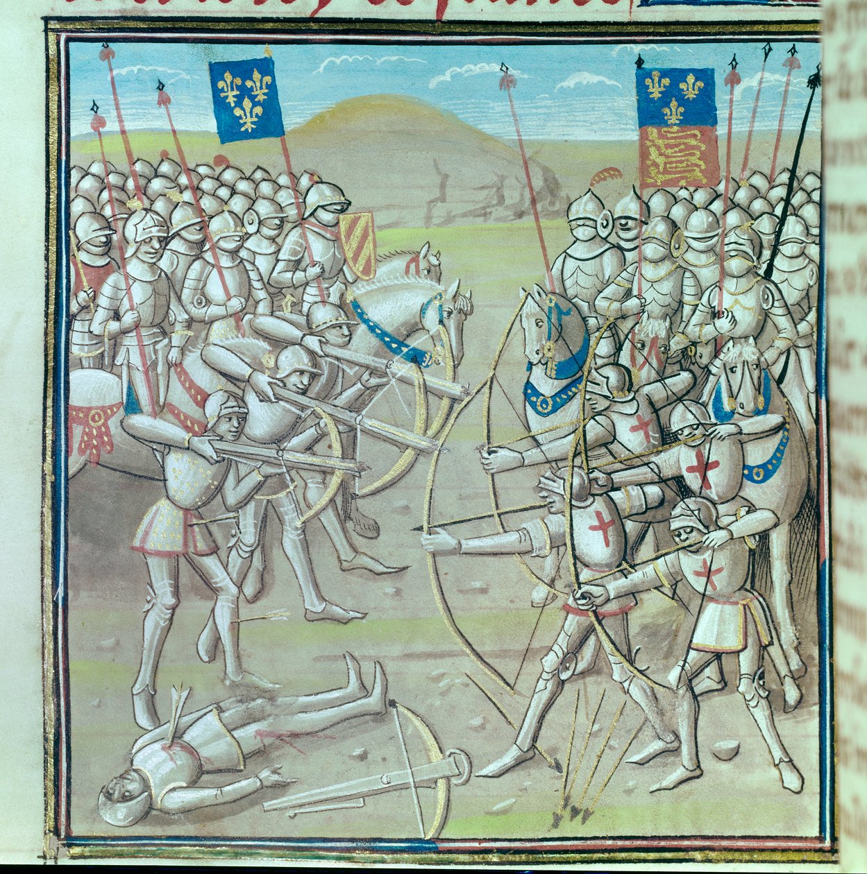 Guerre de Cent Ans : la bataille de Crécy le 26/08/1346 entre les Français et les Anglais - Unknown artist