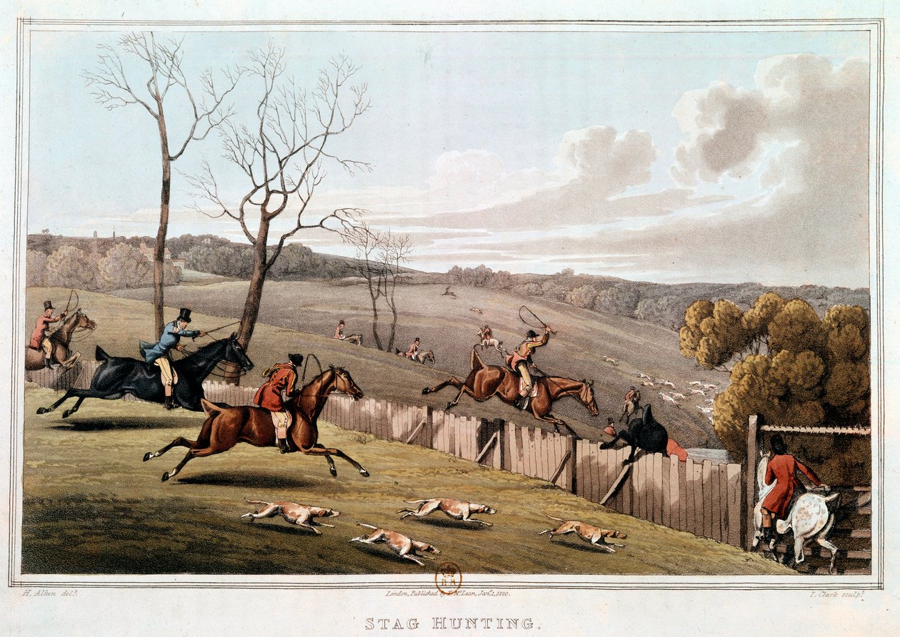 Chasse en Angleterre. Lithographie du 19ème siècle. Paris, B.N. - Unknown artist