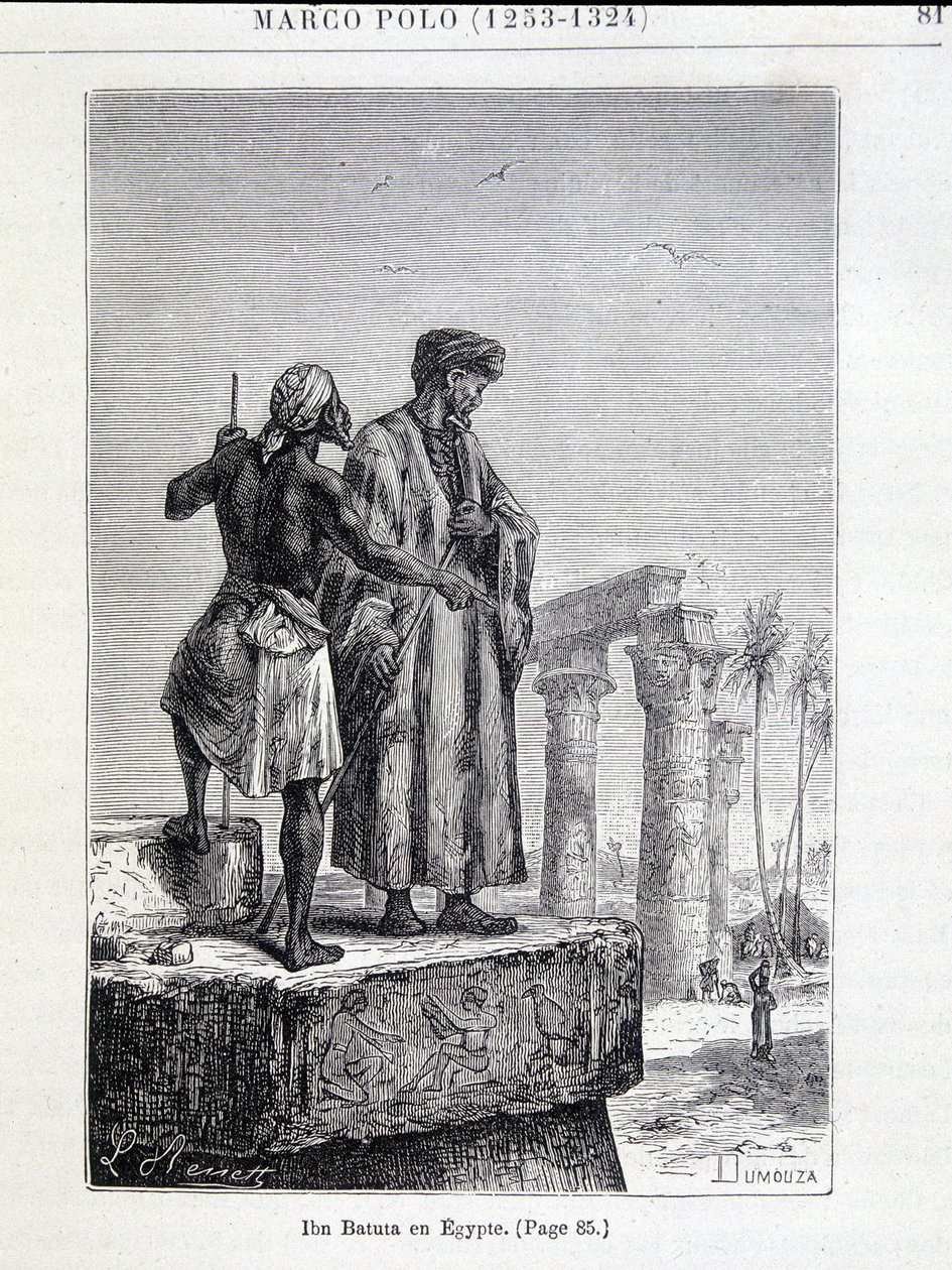 Ibn Battuta (1307-1377) en Égypte - dans « La Découverte de la Terre » de Jules Verne - Unknown artist