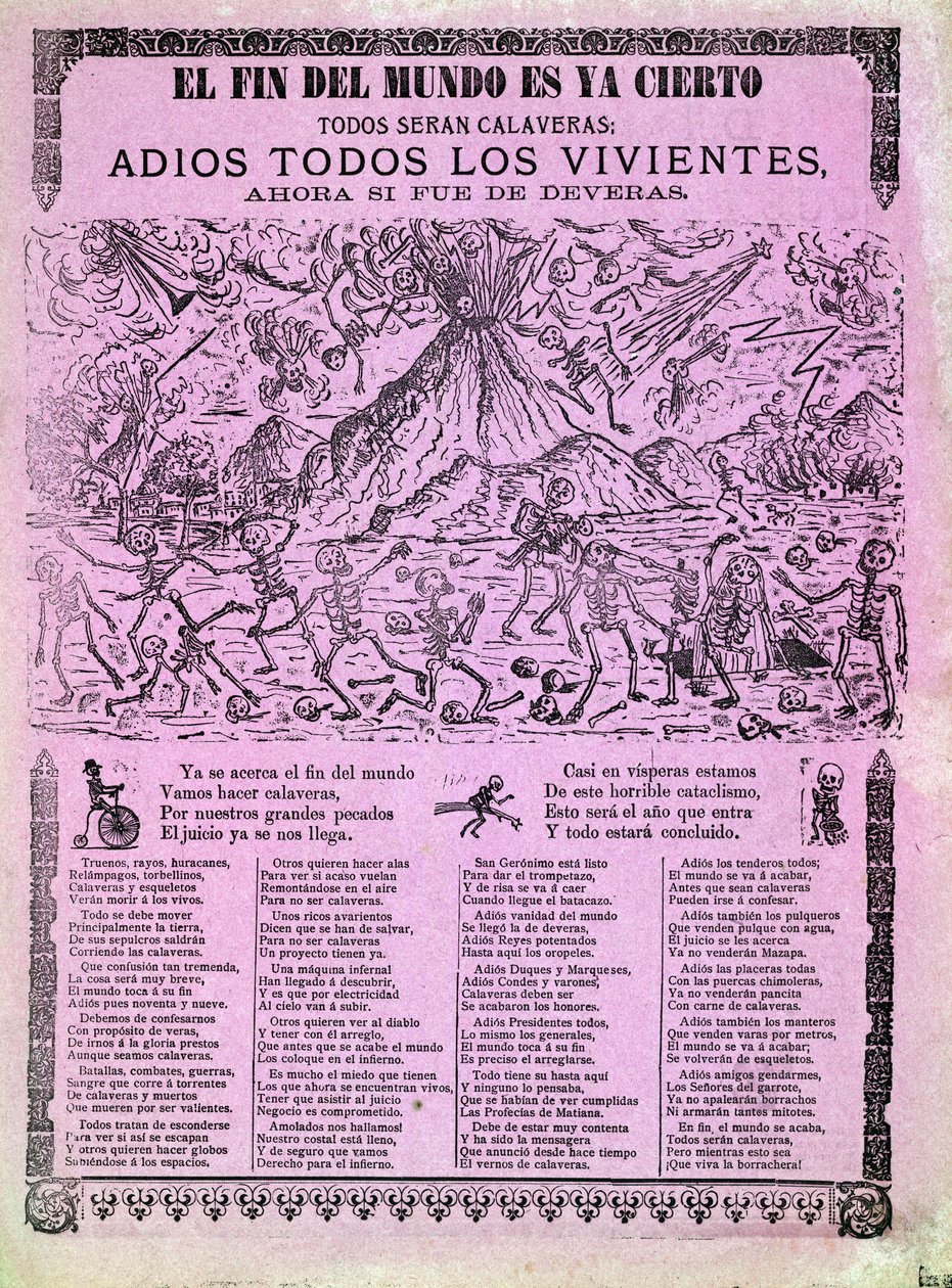 Planche illustrée pour une chanson mexicaine sur la fin du monde, recueillie par Antonio Vanegas Arroyo (1850-1917) 1899 - Unknown artist