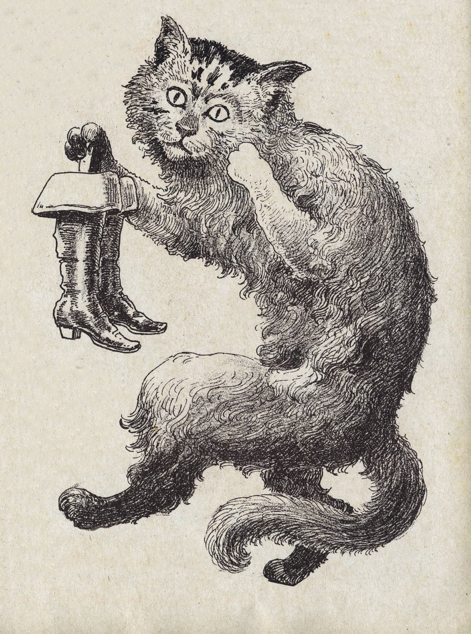 Illustration pour « Le Chat Botté », conte de Charles Perrault (1628-1703), écrivain français. Illustration anonyme. Imagerie Marcel Vagne, Jarville Nancy, sans date (fin XIXe siècle) - Unknown artist