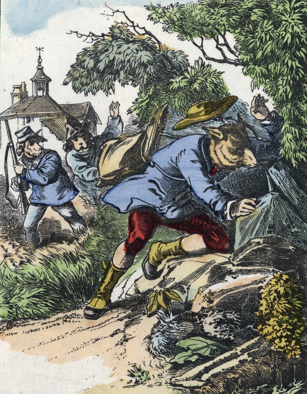 Illustration du conte "Bonne Maman Mouton". Dans "Contes de la maison pour les petits". Gravure anonyme du 19ème siècle - Unknown artist