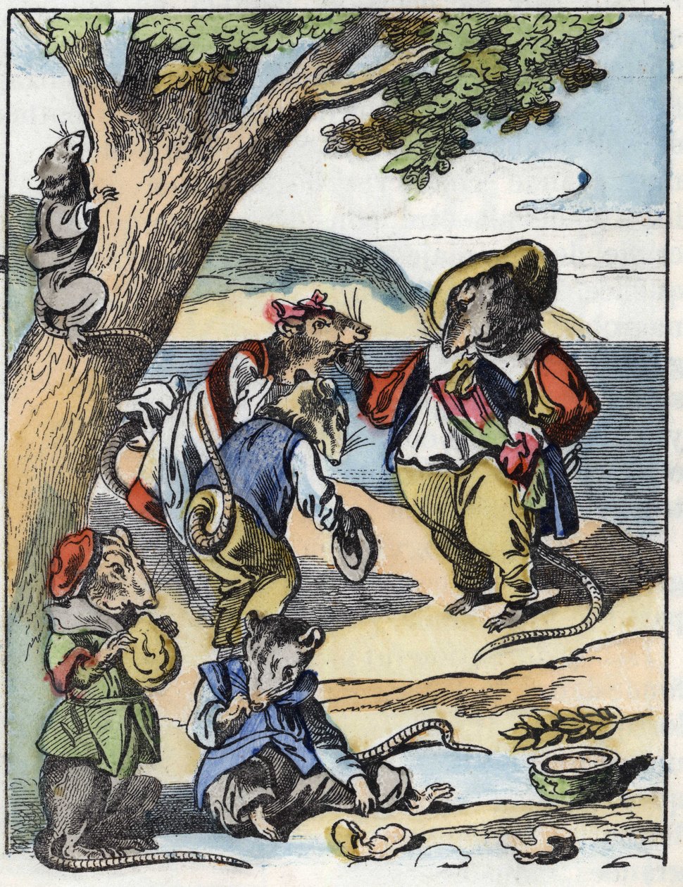 Illustration du conte "Le terrible Raminagrobis et les souris" d