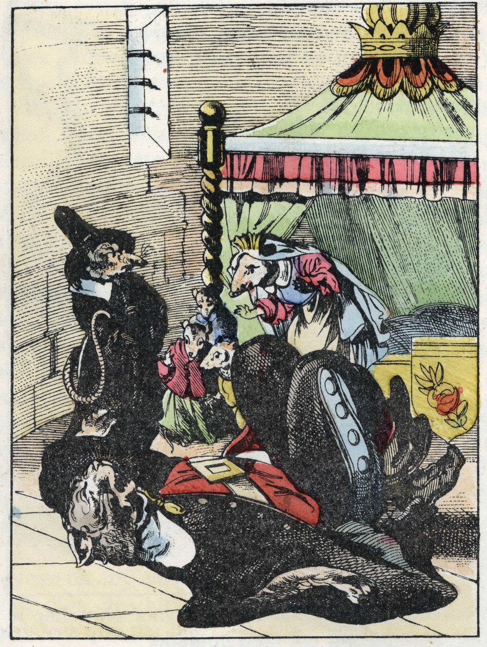 Illustration du conte « Le terrible Raminagrobis et les souris » d