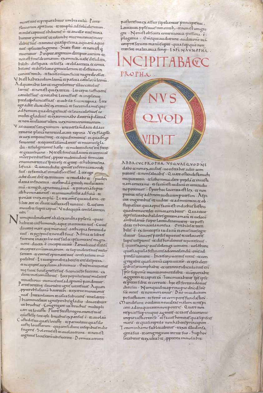 Incipit Habakkuk Propha. Incipit du Livre du prophète Habacuc, XIe siècle (miniature, manuscrit membranaire) - Unknown artist