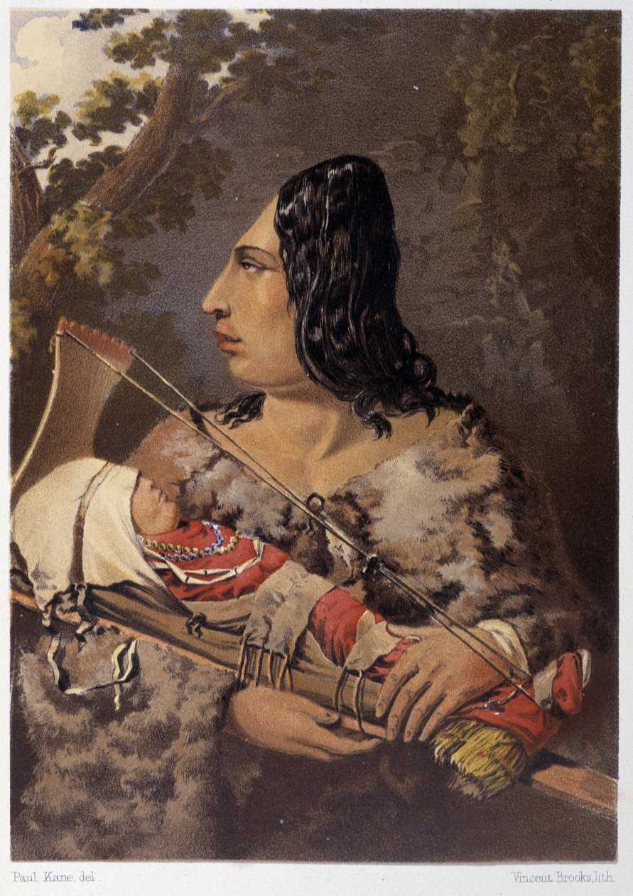Femme indienne et son bébé - Unknown artist