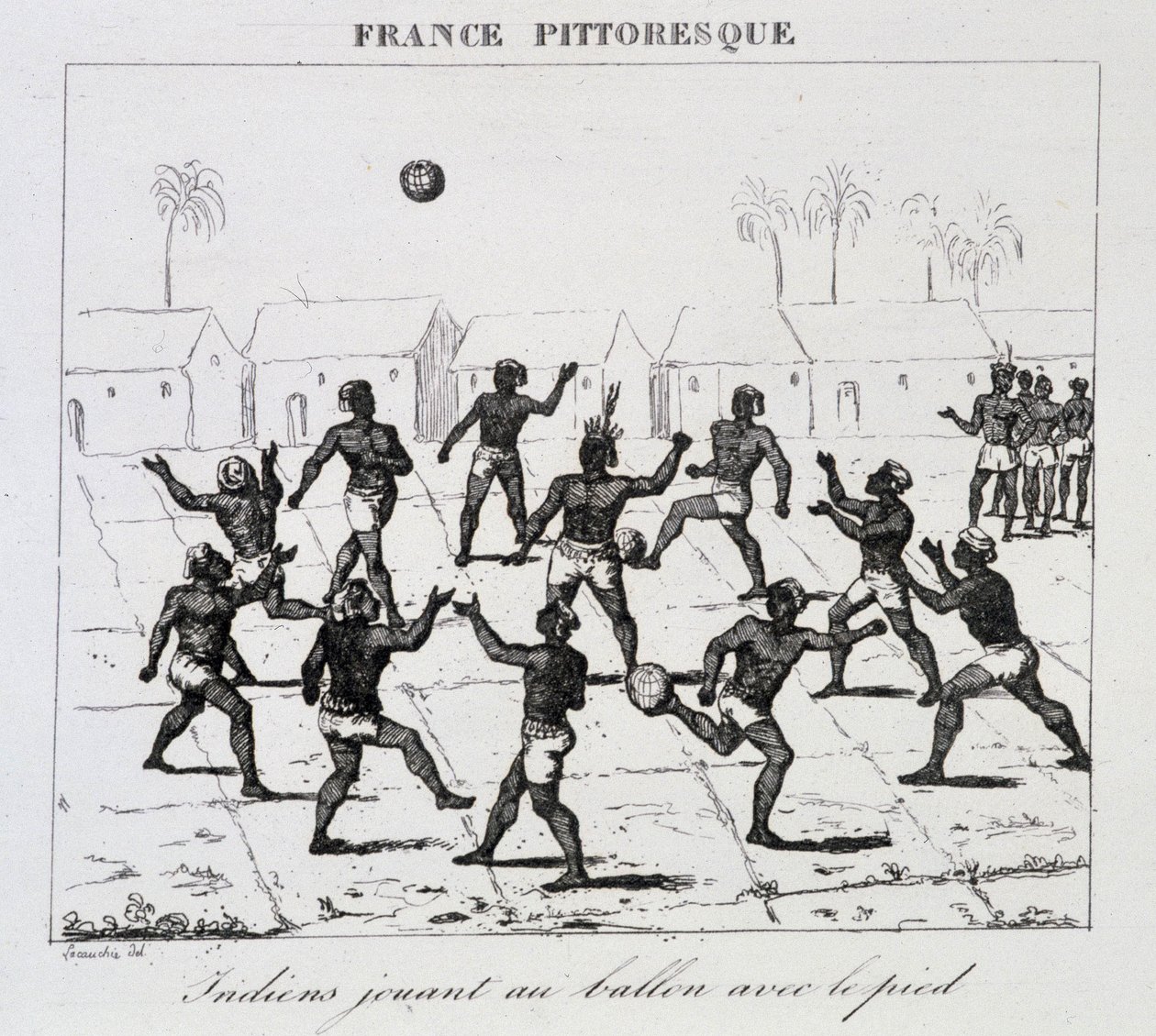 Indiens (Amérique du Sud) jouant au ballon avec le pied - Unknown artist