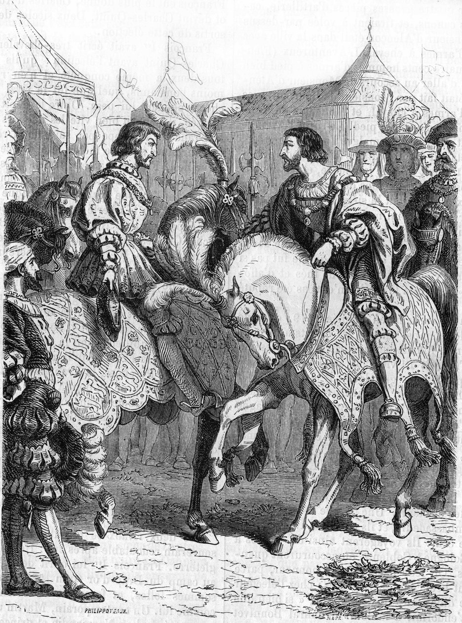 Entrevue de François Ier et Henri VIII. Gravure du XIXe siècle. - Unknown artist
